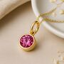 Personalised October Birthstone Necklace In Gold Plated Silver, thumbnail 1 of 10