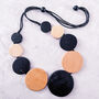 Statement Geometric Wooden Bead Necklace, thumbnail 2 of 2
