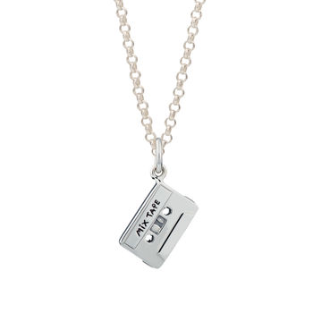 Personalised Sterling Silver Cassette Tape Necklace, 11 of 11