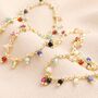 Colourful Semi Precious Stone Tiny Droplet Necklace In Gold, thumbnail 2 of 5
