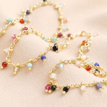 Colourful Semi Precious Stone Tiny Droplet Necklace In Gold, 2 of 5