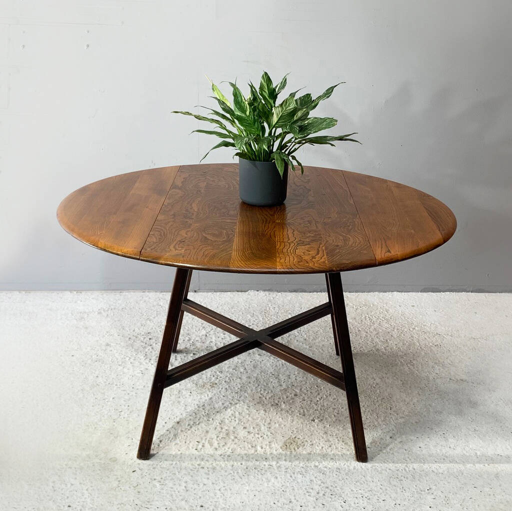 Ercol 1950’s Mid Century Old Colonial Drop Leaf Table, 1 of 8