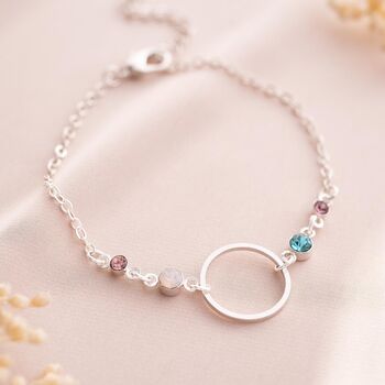 Family Birthstone And Halo Personalised Bracelet, 2 of 12