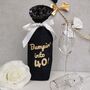 Personalised Bottle Bag, Gold Shimmer Navy Wine Gift, thumbnail 1 of 10