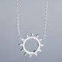 Sterling Silver Minimalist Sun Pendant Necklace, thumbnail 2 of 6