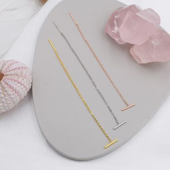 Sterling Silver Minimalist Bar Ear Threader, 3 of 12