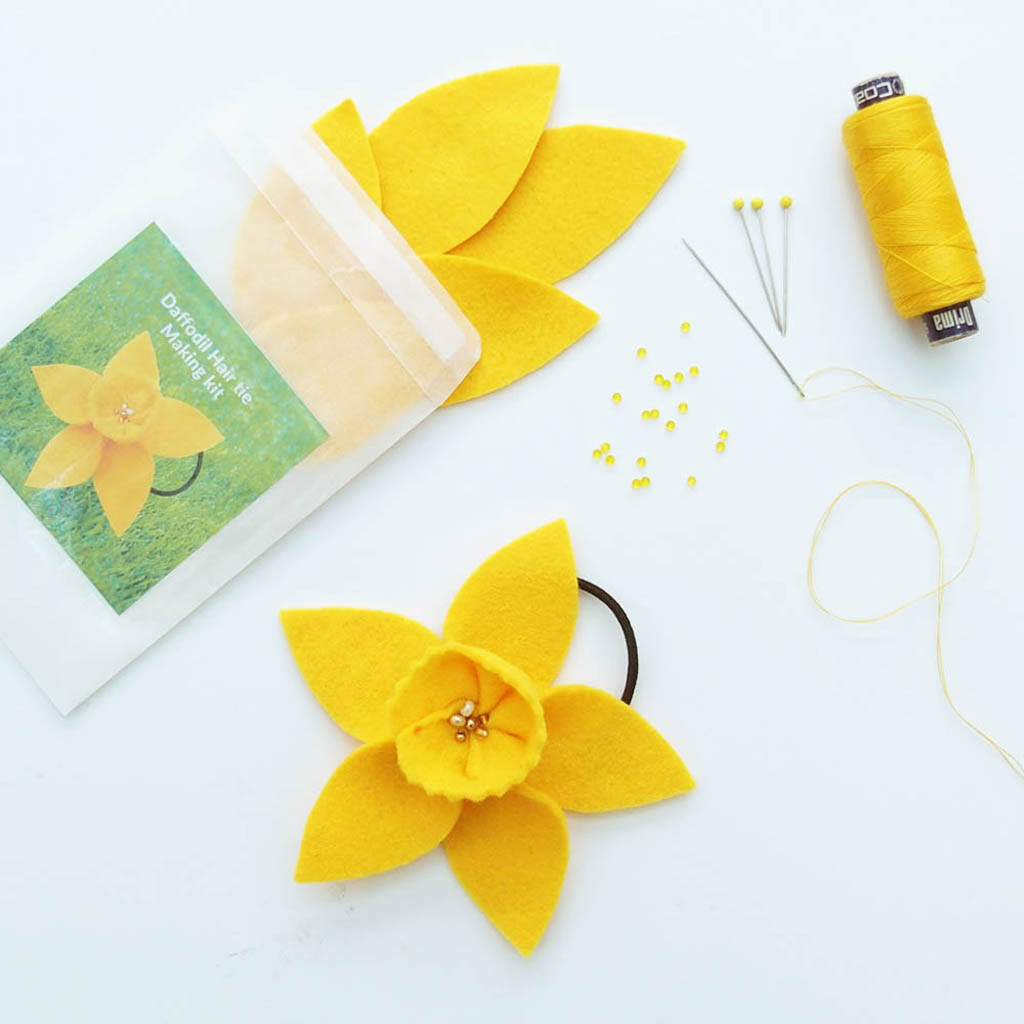 Make Your Own Daffodil Hair Tie Kit, 1 of 6