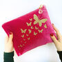 Personalised Velvet Butterfly Trail Make Up Bag Bag, thumbnail 5 of 12