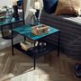 Turquoise Tiled Top Iron Side Table, thumbnail 1 of 4