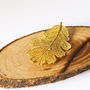 Natural Lacey Oak Leaf Gold Brooch, thumbnail 4 of 10