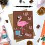 Fla La La Mingo | Funny Flamingo Christmas Card, thumbnail 1 of 2