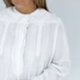 Women's White Cotton Long Sleeve Victorian Nightdress, thumbnail 3 of 4