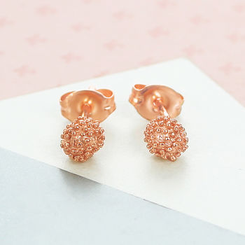 stud bubble earrings tiny ball rose gold notonthehighstreet