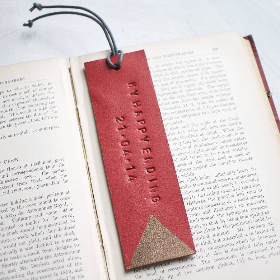 personalised leather book mark by swag and tassel | notonthehighstreet.com