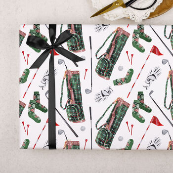Three Sheets Of Golf Wrapping Paper For Him, 2 of 2