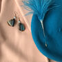 Blue Feather Earrings 'Jay', thumbnail 5 of 7