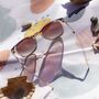 Classic Rounded Square Sunglasses In Beige, thumbnail 2 of 4