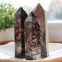 Rhodonite Crystal Tower With Optional Mini Crystal, thumbnail 3 of 10