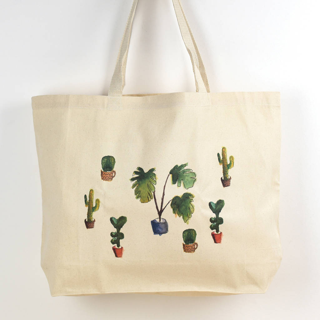 cactus plant tote bag by plewsy | notonthehighstreet.com