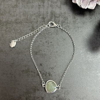 Silver Plated Green Opal Bracelet, 3 of 5