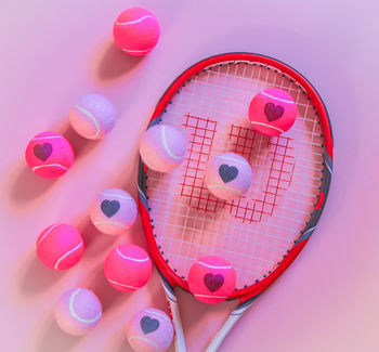 Tennis Lovers Heart Motif Tennis Balls, 2 of 12