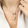 Black Beaded Zircon Heart Shape Mangalsutra Necklace, thumbnail 1 of 7