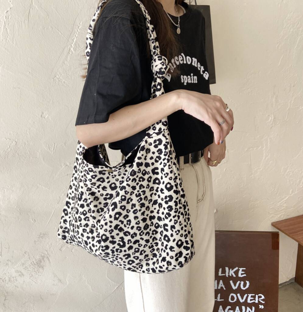 White Leopard Print Shoulder Tote Bag By GY Studios ...