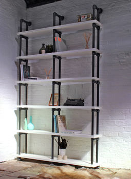 Sean Reclaimed White Painted Scaffolding Bookcase, 5 of 5