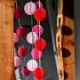 Honeycomb Paper Ball Garland Pinks And Red, thumbnail 2 of 8