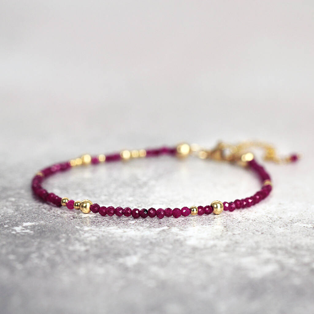 Skinny Red Ruby Bracelet By Artique Boutique