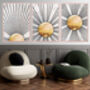 Custom Colour Set Of Three Bohemian Boho Suns Wall Art Prints, thumbnail 6 of 9