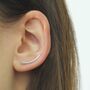 Curved Sterling Silver Bar Stud Earrings, thumbnail 1 of 6