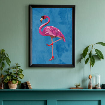 Custom Flamingo Wearing Heels Personalised Art Print, 3 of 5