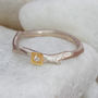 Silver Organic Ring With A Diamond Set In Gold, thumbnail 1 of 4
