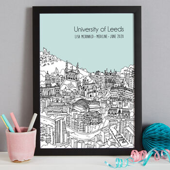 Personalised Leeds Graduation Gift Print, 6 of 9