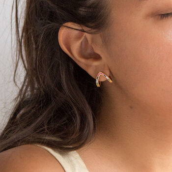 Gold Plated Rainbow Wrap Stud Earrings, 8 of 10