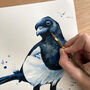Inky Magpie Illustration Print, thumbnail 2 of 12