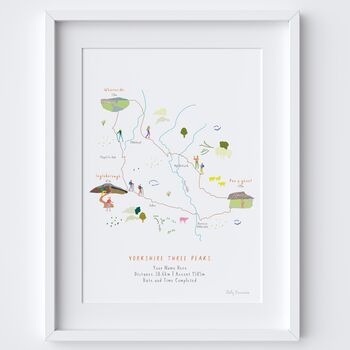 Personalised Yorkshire Three Peaks Map Art Print, 2 of 3