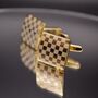 Gold Chess Cufflinks Vintage Chessboard, thumbnail 7 of 7
