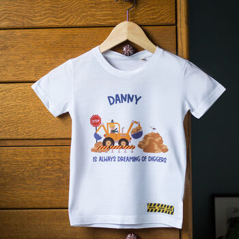 Kids Personalised Message Digger T Shirt, 3 of 5