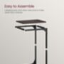 C Shaped Industrial Side Table With Metal Frame, thumbnail 8 of 10