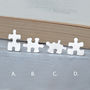 Jigsaw Puzzle Earring Studs In Sterling Silver, thumbnail 1 of 4