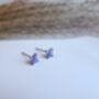 Purple Flower Silver Earring Set Personalised Pouch, thumbnail 3 of 6