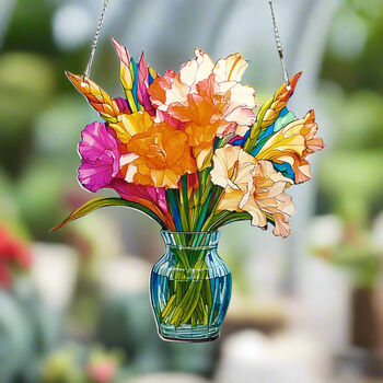 Gladioli Birth Flower Suncatchers August, 2 of 3