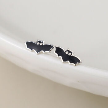 Sterling Silver Bat Stud Earrings – 8mm X 4mm, 2 of 4