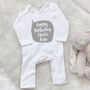 Personalised Happy Birthday Auntie Or Uncle Babygrow, thumbnail 9 of 10