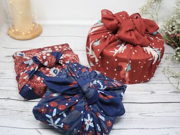Large Christmas Furoshiki Fabric Wrap, 5 of 6