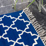 Classic Blue Handwoven Rug, thumbnail 2 of 3