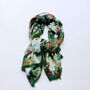 Green Floral Lightweight Scarf Gift For Her, thumbnail 5 of 12