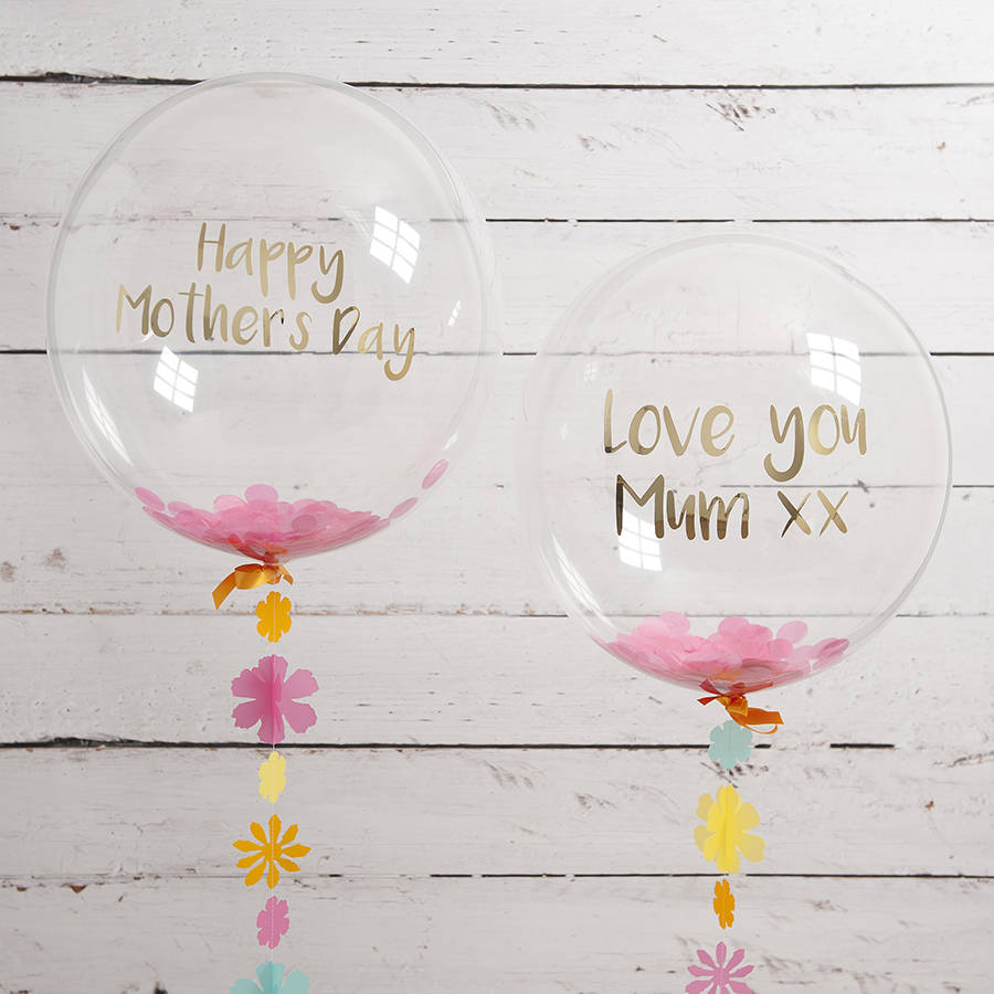 personalised mother's day flower confetti balloon by bubblegum balloons